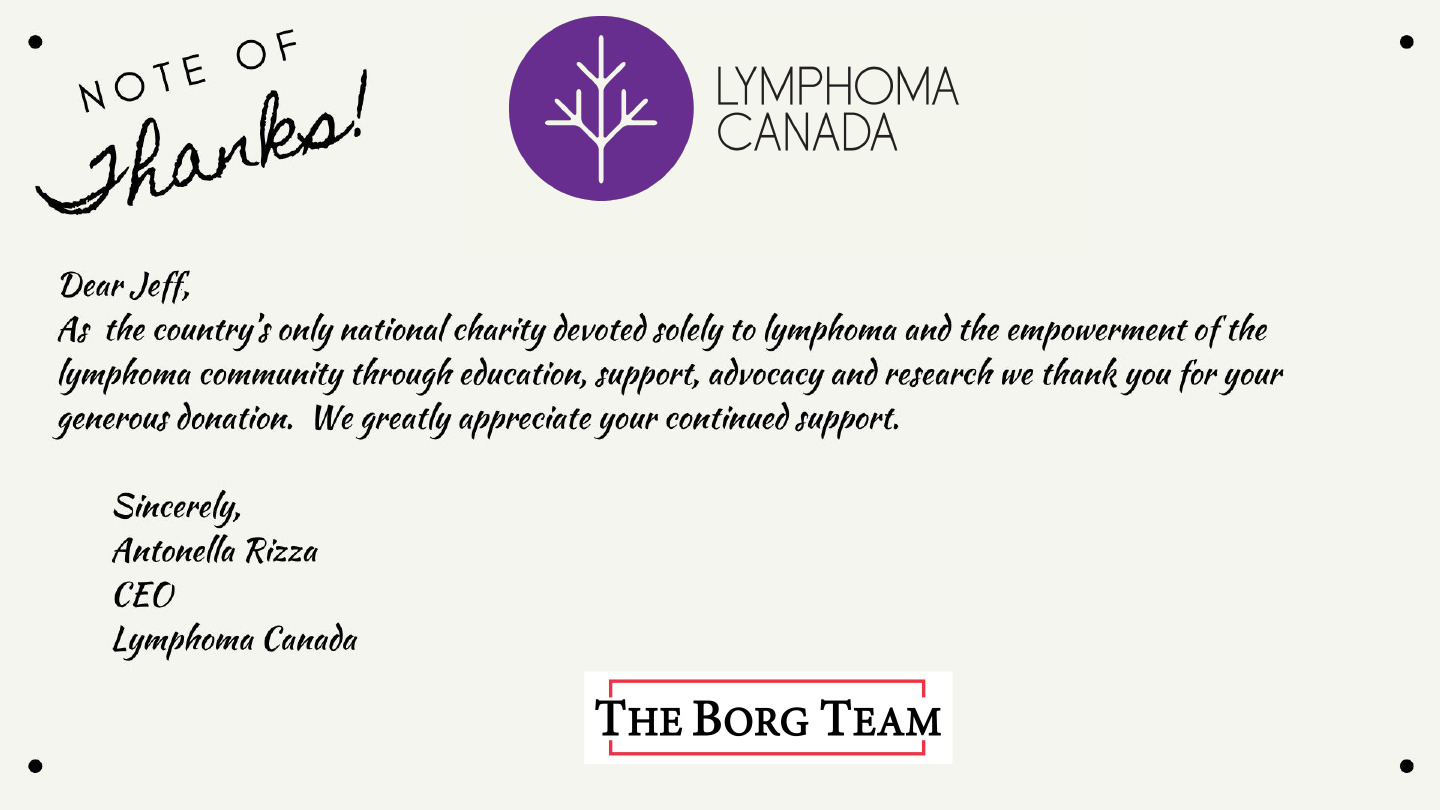 Jeff Borg Note of Thanks